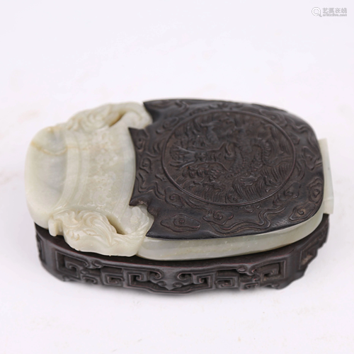 18th century white jade inkstone