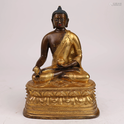 19th Century Gilt Bronze Champa Buddha