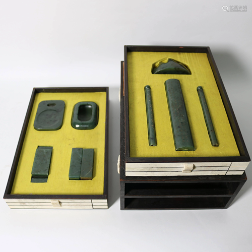 A set of four treasures of the 18th century jasper