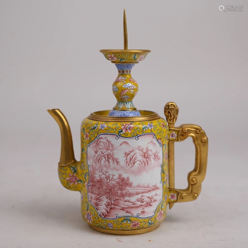 18th century cloisonn¨¦ enamel candlestick pot