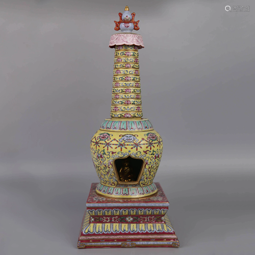 18th century pastel Buddhist altar