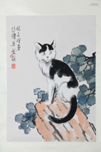 A CHINESE CAT PAINTING, XU BEIHONG MARK