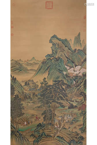 A CHINESE LANDSCAPE PAINTING, QIU YING MARK