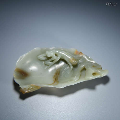 A JADE CARVED BRUSH TIAN