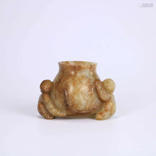 A HETIAN JADE CARVED WATER POT