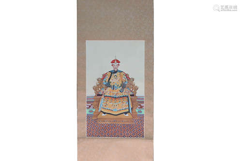 A CHINESE EMPEROR PAINTING