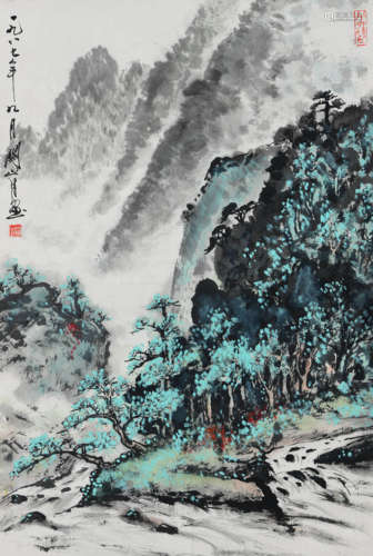 A CHINESE LANDSCAPE PAINTING, GUAN SHANYUE MARK