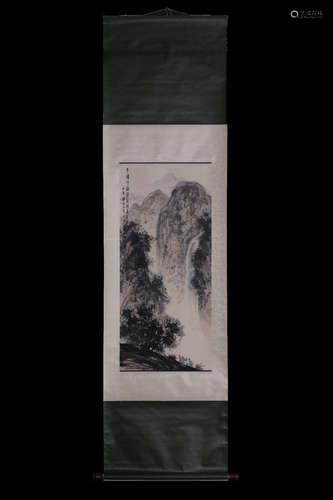 FU BAOSHI: INK AND COLOR ON PAPER PAINTING 'LANDSCAPE SCENERY'