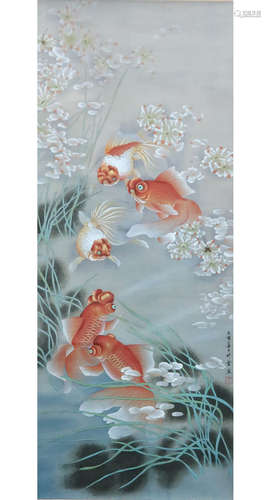 A CHINESE GOLDFISH PAINTING