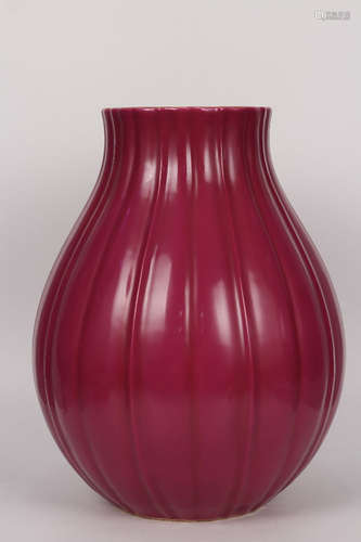 QING--CHINESE RED GLAZING PORCELAIN VASE