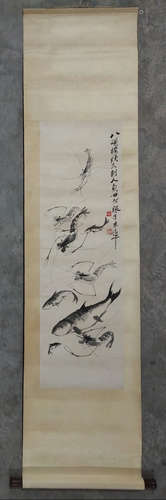 QI BAISHI: INK ON PAPER PAINTING 'SHRIMP'