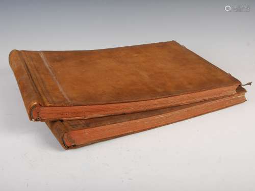 Travel & Topography Interest - Two late 18th/early 19th century leather bound folios of hand