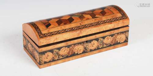 A late 19th century Tunbridge ware coromandel, specimen wood and parquetry inlaid box by T.