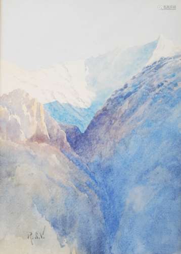 AR Brigadier General Robert Seymour Vandeleur (1869-1956) Nanga Parbat, Kashmir watercolour,