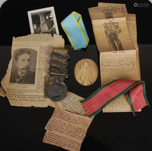 A Crimea medal to 'SERJT. J. EVANS. 95TH FOOT' with three bars, ALMA, INKERMANN, SEBASTOPOL,