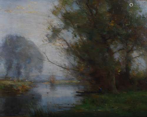 AR William Miller Frazer RSA (1864-1961) A river scene, Suffolk oil on canvas, signed lower right