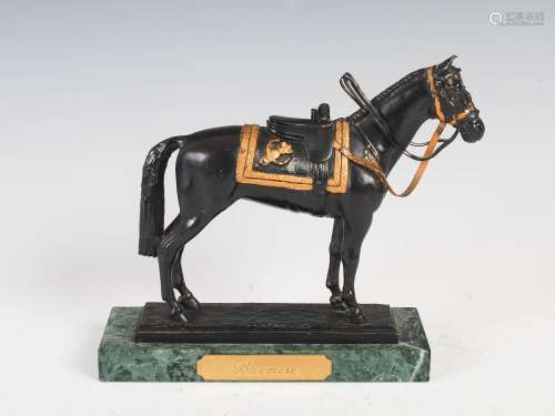 Osborne - A limited edition bronze figure of a horse titled 'Burmese', numbered 247/5000, on black