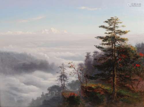 Alex Scott (19th century) Nepal oil on canvas, signed and dated '91 lower right 46cm x 62.5cm