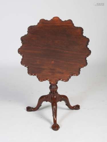 A Chinese padouk wood European style snap top occasional table, Qing Dynasty, the close grained