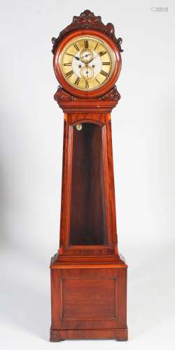 A 19th century mahogany drum head longcase clock, C. Wessenberg, Coatbridge, the circular enamel and