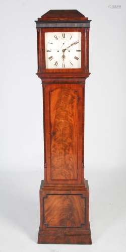 A 19th century mahogany longcase clock, Geo. Innes, Glasgow, the square silvered dial with Roman