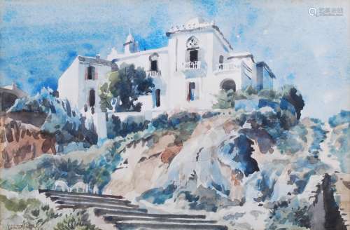 AR James McIntosh Patrick RSA ROI RGI (1907-1998) A French or Italian villa watercolour, signed