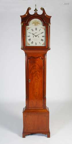 A George III mahogany longcase clock, John Mercer, Liverpool, the enamelled dial with Arabic and