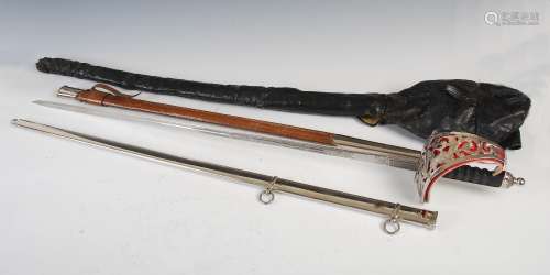A late 19th/early 20th century officers dress sword, Wallace Scott & Co., Glasgow, with etched