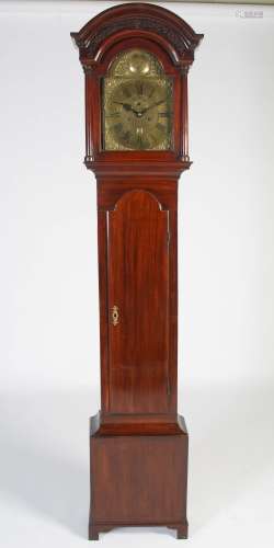 An 18th/early 19th century mahogany tall longcase clock, the brass dial with brass chapter ring