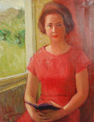 AR Avril J.D. Gilmore (fl.1957-1983) Portrait of Caroline Anne Hobson, aged 19 oil on canvas, signed
