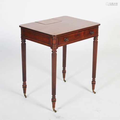 A George III mahogany chamber table in the manner of Gillows, stamped M. WILLSON, 68 GREAT QUEEN