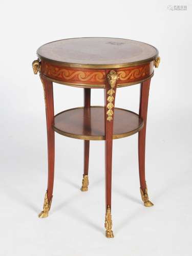 A late 19th/early 20th century Continental Transitional style kingwood, mahogany, parquetry and