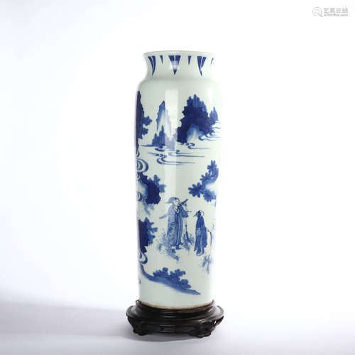 Blue and white figures in early Qing Dynasty