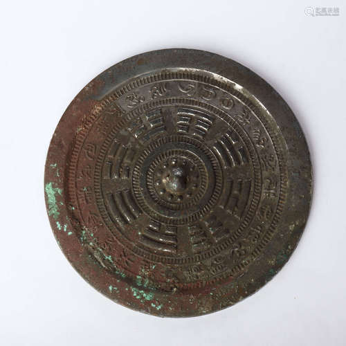 Bronze mirror with eight trigrams pattern in Western Han Dynasty