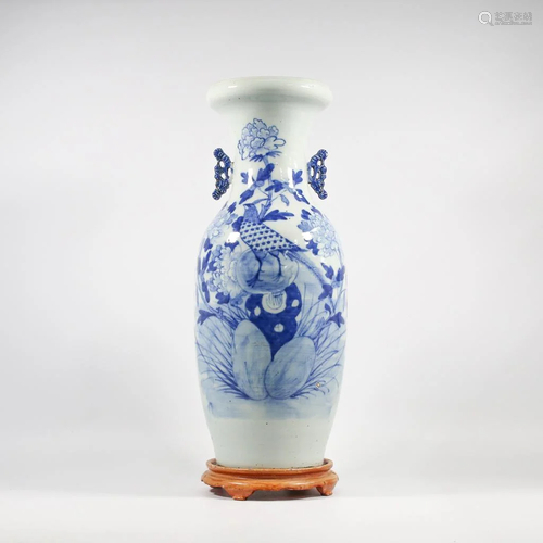 Chinese vase, blauw-wit