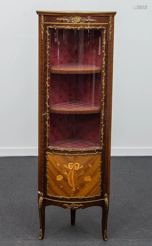 Corner Cabinet with Marquetry Inlay.