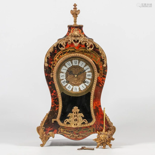 Clock with boulle marquetry