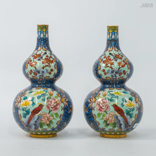 Pair of Cloisonné vases