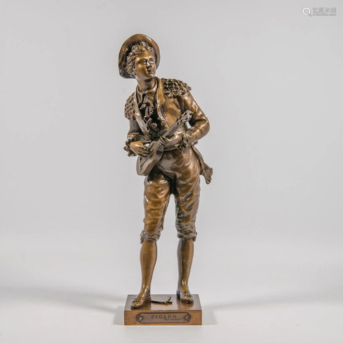 Charles ANFRIE (1833-1905), Figaro, Bronze statue