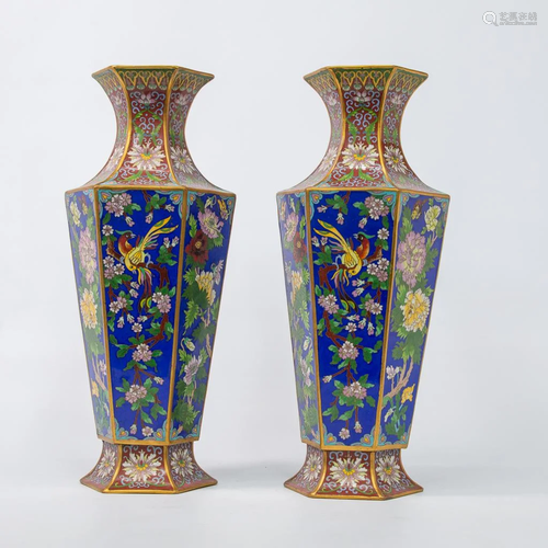 Pair of Cloisonné vases