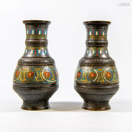 Pair of cloisonné vases