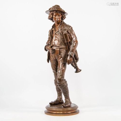 Augustin Edme MOREAU-VAUTHIER, Bagpipe Player, Bronze