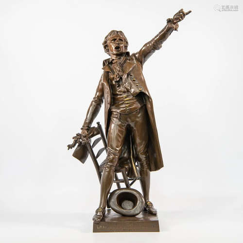 Henry Etienne DUMAIGE, Camille Desmoulins Bronze Statue