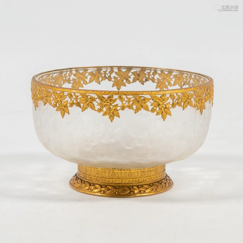 Bowl with Frosted Glass and Fine Bronze, Napoleon 3