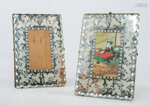 Pair of Picture Frames with Cut Glass