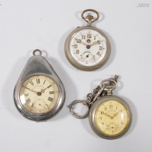 Collection of 3 Roskopf Antique Pocket watches