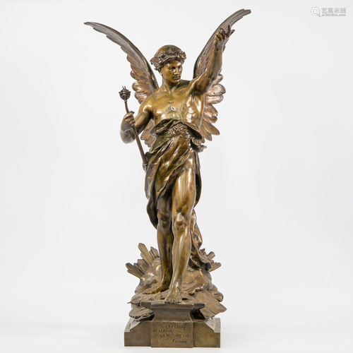 Emile Louis PICAULT, Bronze Figurine with wings