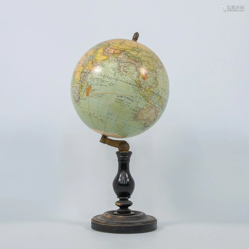 Globe, G. Thomas on wood base.