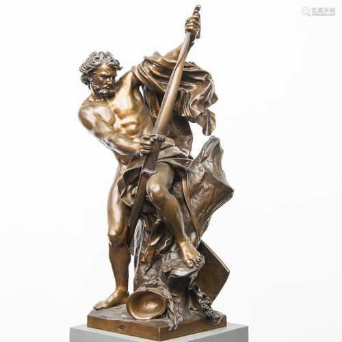 Large Bronze Statue, After Pierre Puget, The Archer