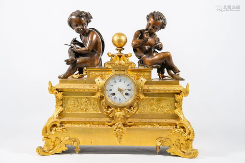 Ormolu gilt Clock